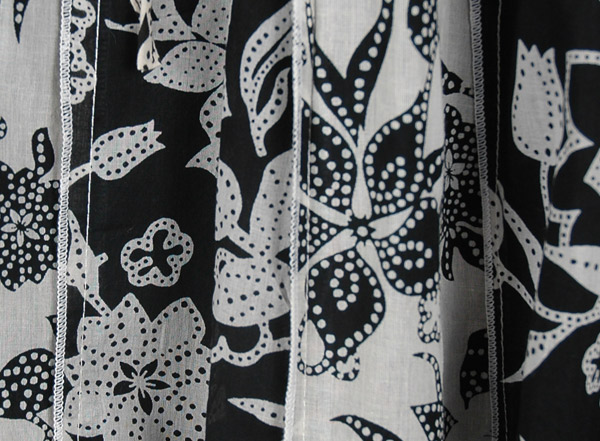 Black White Vertical Patchwork Cotton Skirt