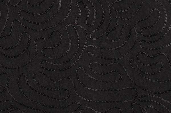 Black Embroidered Rayon Wide Leg Lounge Pants