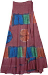 Rose Printed Tie Dye Wrap Around Long skirt [4459]
