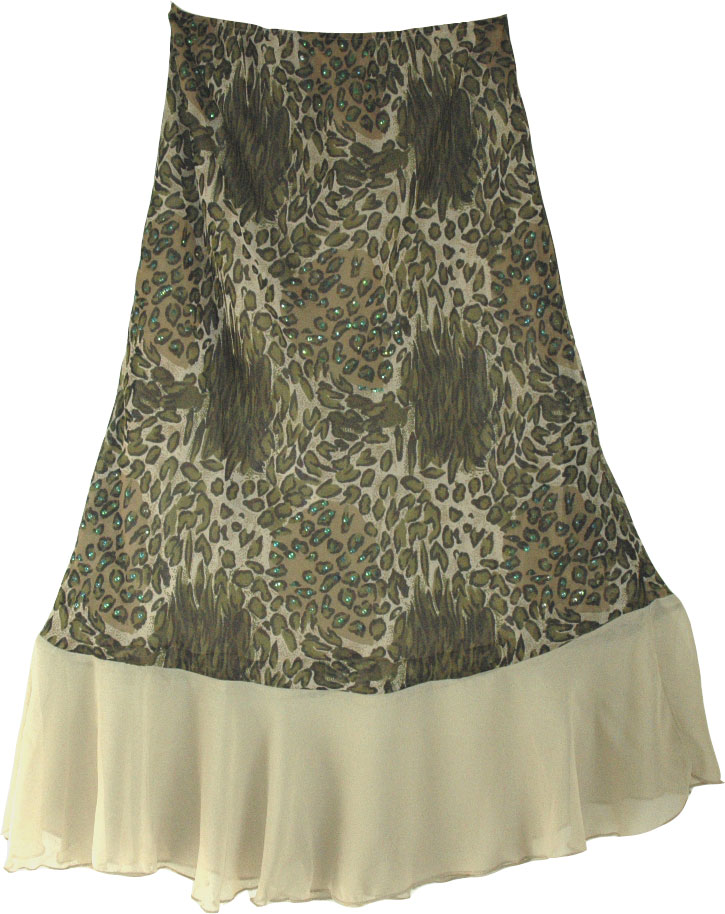 Animal Print Women`s Skirt