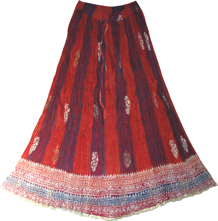 Crinkle Long Skirt Bohemian Chic