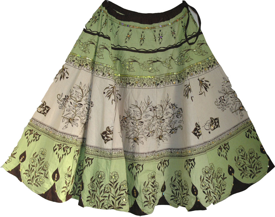 Green Short Skirt w/ Sequins