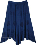 Handkerchief Hem Bunting Blue Western Skirt