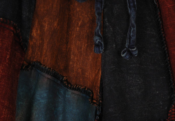 Plus Size Deep Rock Patchwork Wide Leg Boho Pants