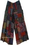 Hippie Season Fun Cotton XL Brown Patchwork Pants [4534]