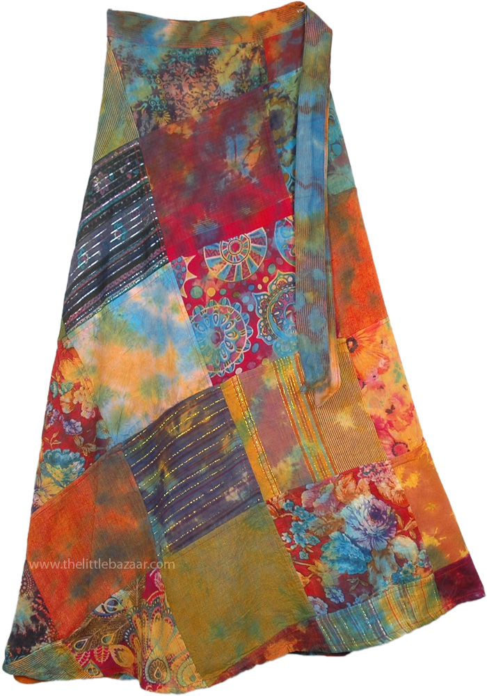 Mojo Earthbound Patchwork Wrap Around Skirt