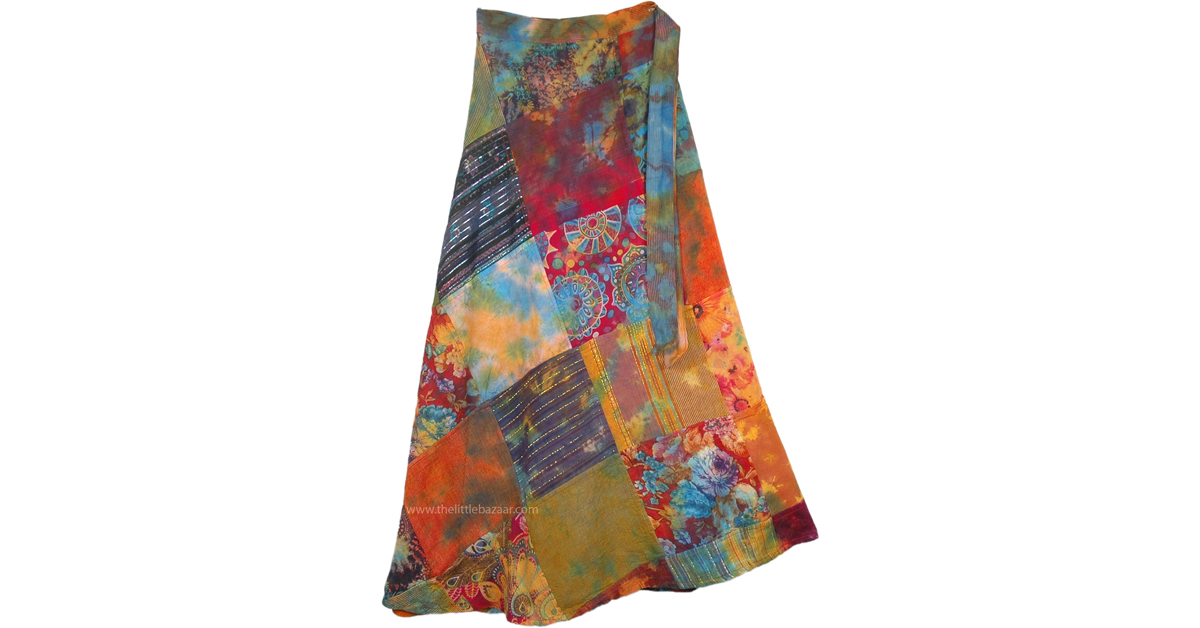 Mojo Wrap Around Skirt | Multicoloured | patchwork, Wrap-Around-Skirt ...