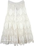 Mystic Bohemian Crochet Skirt in Pure White