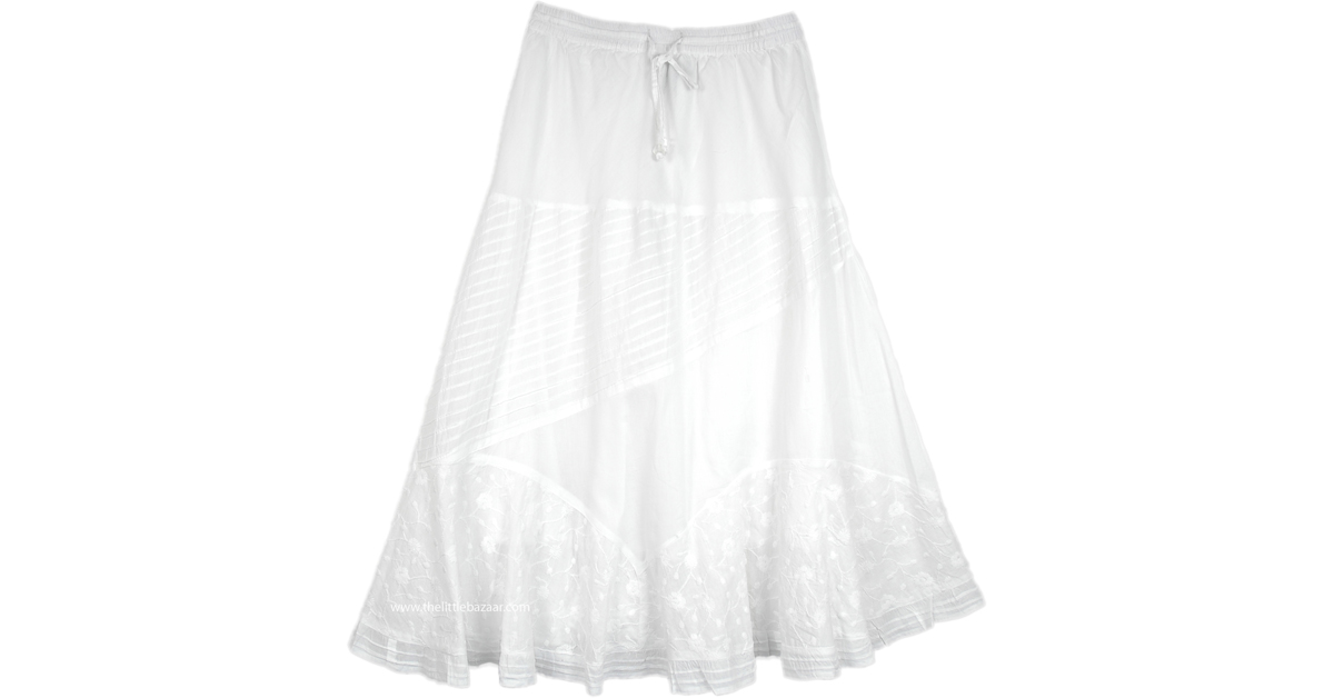 Manoa Falls Breezy Island White Skirt | White | White-Skirts,Western-Skirts