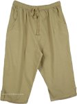 Olive Raw Cotton Lounge Capri