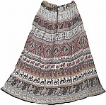 Indian Long Skirt with Animal Print 