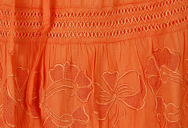 Flamingo Lace and Cotton Long Skirt