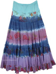 Biscay Dip Dyed Floral Tiered Long Skirt