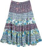 Lavender Patchwork Summer Floral Full Skirt