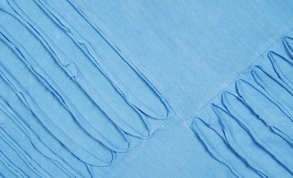 Azure Blue Razor Cut Long Wrap Skirt