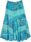 Lavandula Floral Cotton Tiered Maxi Skirt