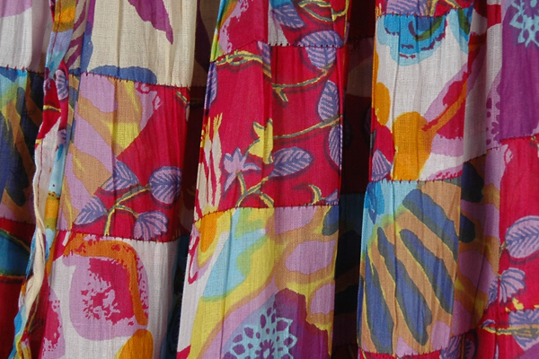Claret Multi Color Patchwork Maxi Skirt