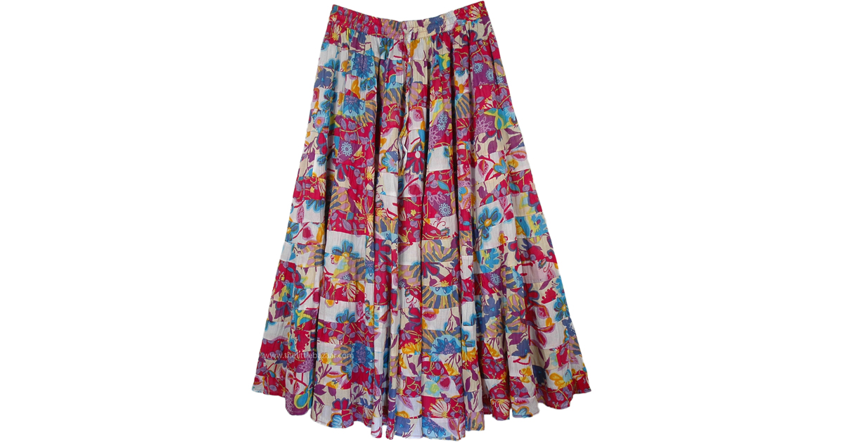 Claret Multi Color Patchwork Maxi Skirt | Multicoloured | Patchwork ...
