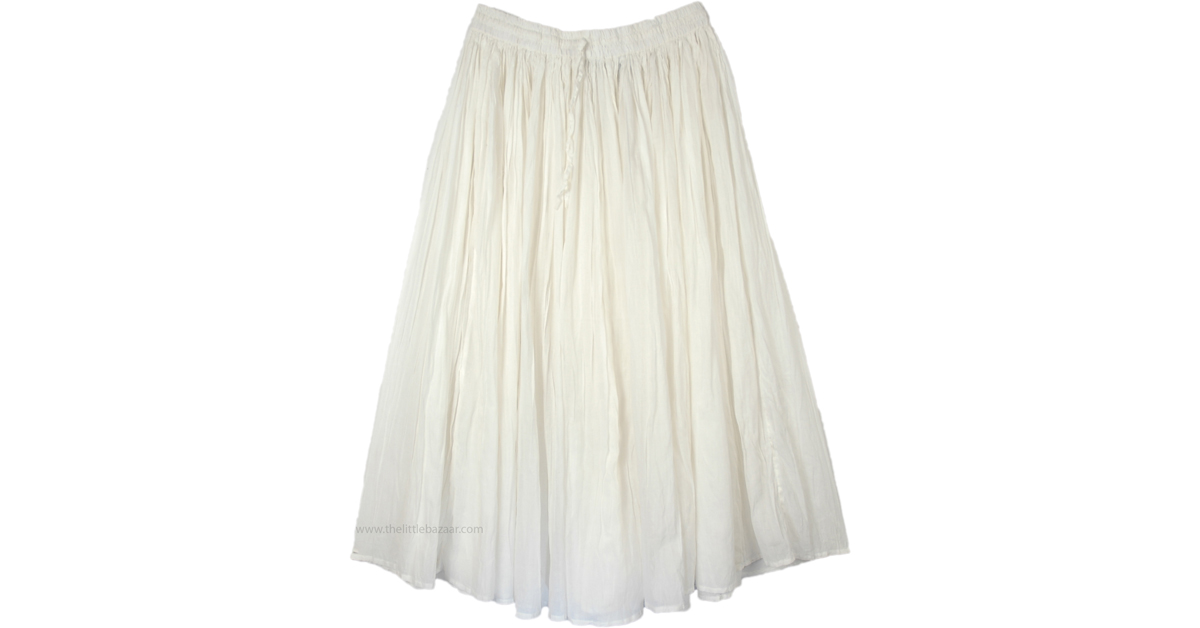 white broomstick skirt long