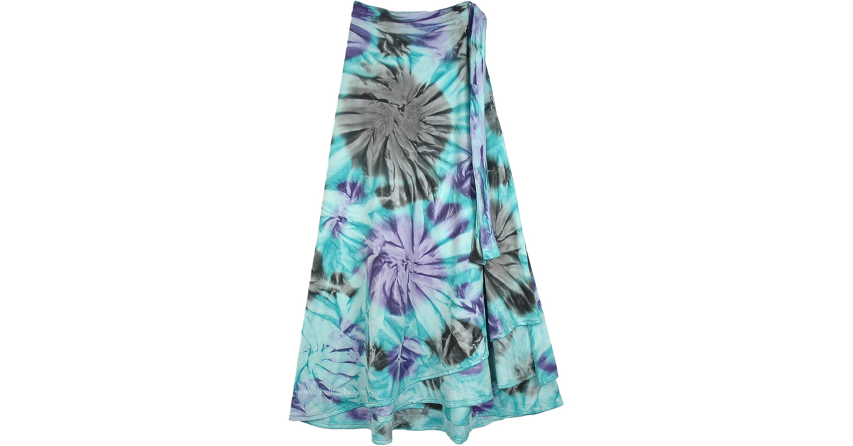 Curious Gypsy Tie Dye Wrap Long Skirt | Green | New, Tie-Dye