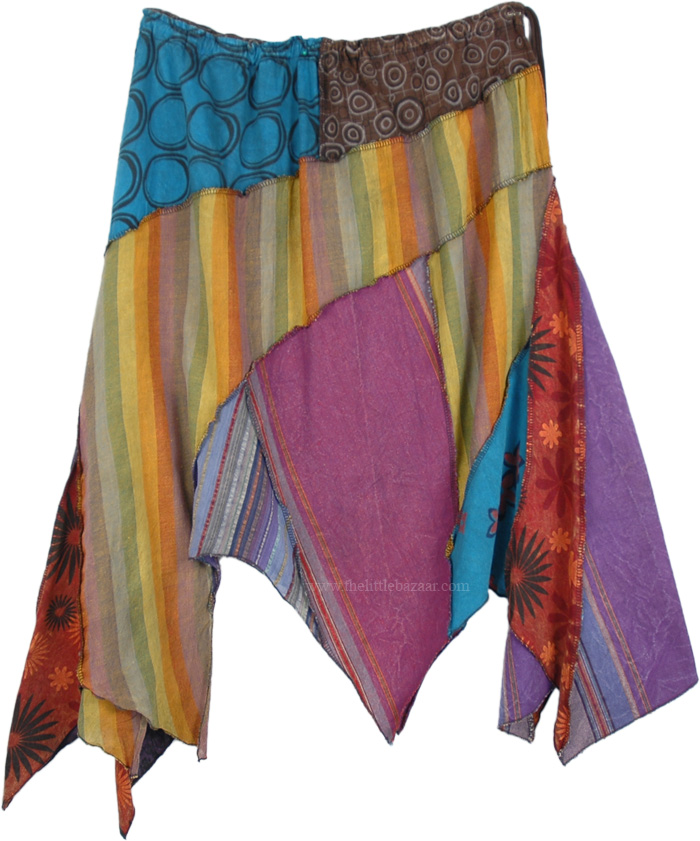 Extra Large Fun Hanky Hem Patchwork Skirt