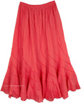 Santa Fe Angled Seams Long Skirt