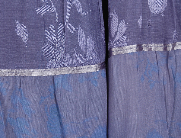 Blue Violet Full Long Skirt Elastic Waist