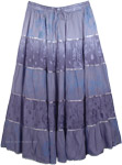 Blue Violet Full Long Skirt Elastic Waist