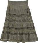 Stonewashed Skirt with Yoga Waistband in Camo Green [4842]