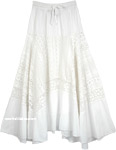 Vista White Fantasy Lace Skirt with Yoke