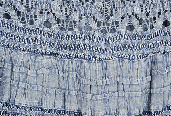 Blue Grey Stonewashed Maxi Long Net Skirt