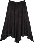 Black Renaissance Skirt with Embroidery [4915]