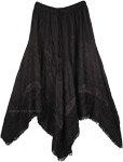 Asymmetric Hem Handkerchief Skirt in Black