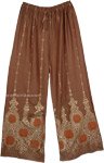 Ethnic Copper Gold Palazzo Pants for Women
