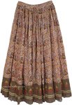 Tipsy Teal Paisley Print Long Cotton Skirt for Summer