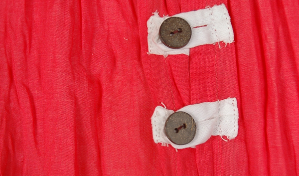 Coral and White Double Layer Linen Summer Pants