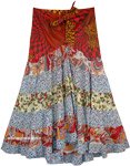 Flowery Patch-Work Skirt with Stylized Yoke