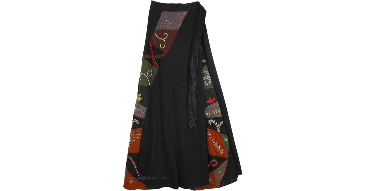 Voodoo Spell Dark Black Wrap Around Skirt | Black | Wrap-Around-Skirt ...