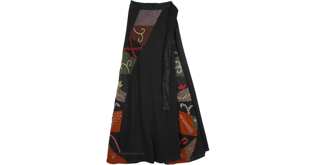 Voodoo Spell Dark Black Wrap Around Skirt Black WrapAroundSkirt