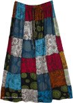 Square Patchwork Long Skirt in Feminine Florals [5018]