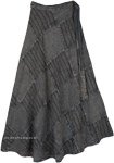 Dove Gray Cotton Long Boho Wrapper Skirt