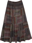 Alternative Stripe Patch Work Gypsy Skirt in Earth Colors [5027]