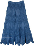 Cool Boho Crochet Skirt in Kashmir Blue [5060]