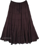 Midnight Black Tiered Dancing Long Skirt