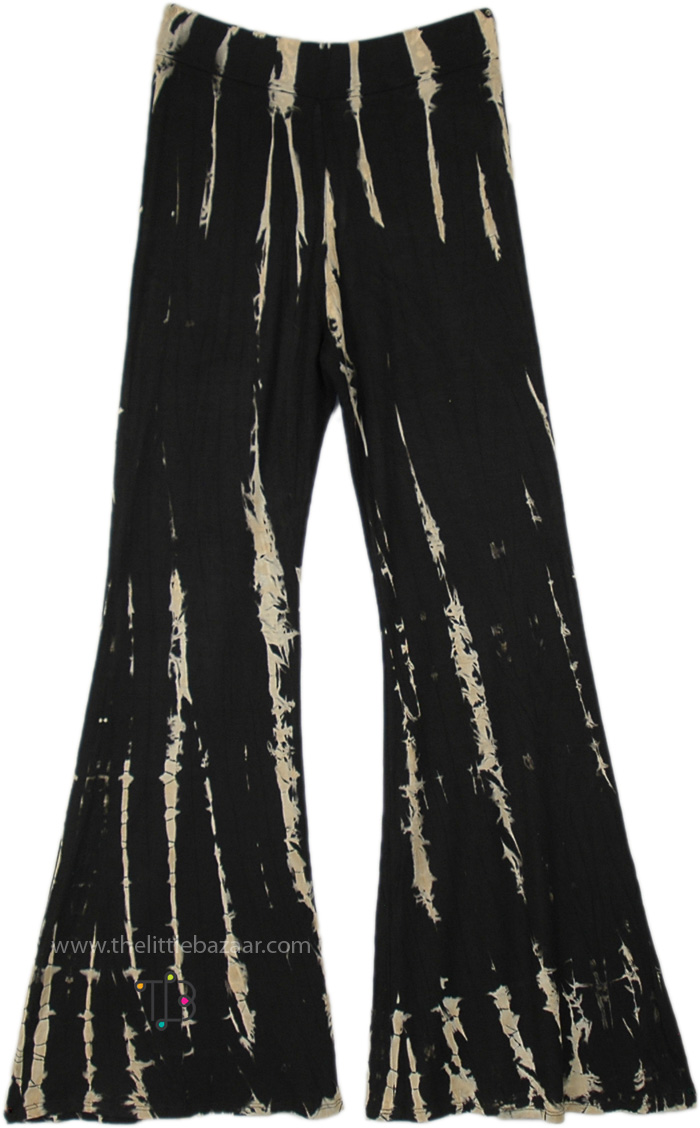 Black Beams Boho-chic Tie Dye Bellbottoms