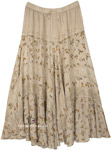 Beige Maxi Skirt with Print [5153]