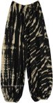 Ebony and Ivory Tie Dye Feather Harem Pants