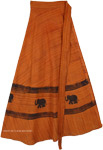 Halloween Orange Striped Wrap Around Skirt