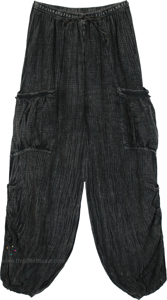 Cloudy Charcoal Cotton Gauze Harem Dream Pants