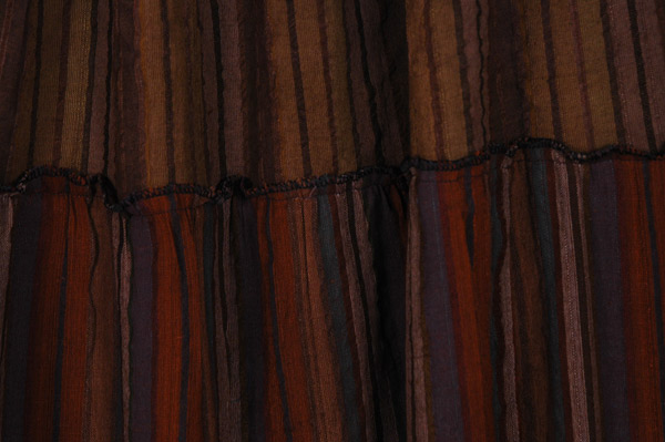 Earthy Sunsets Patchwork Cotton Tiered Maxi Skirt